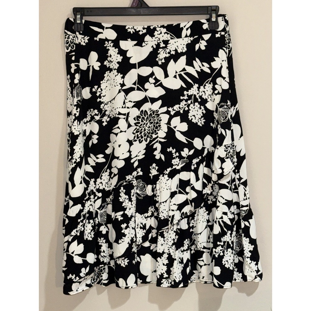 Talbots Flounce Shadow Garden Pull On Ruffle Goth Business Size XL